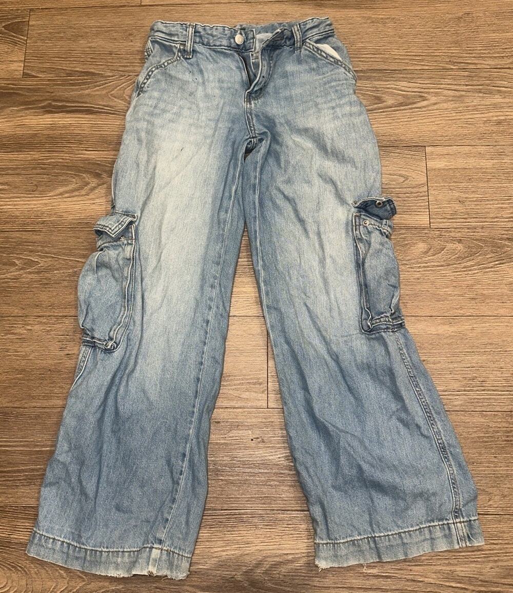 Wild Fable Cargo Jeans Blue Denim With Pockets Women's Size 00